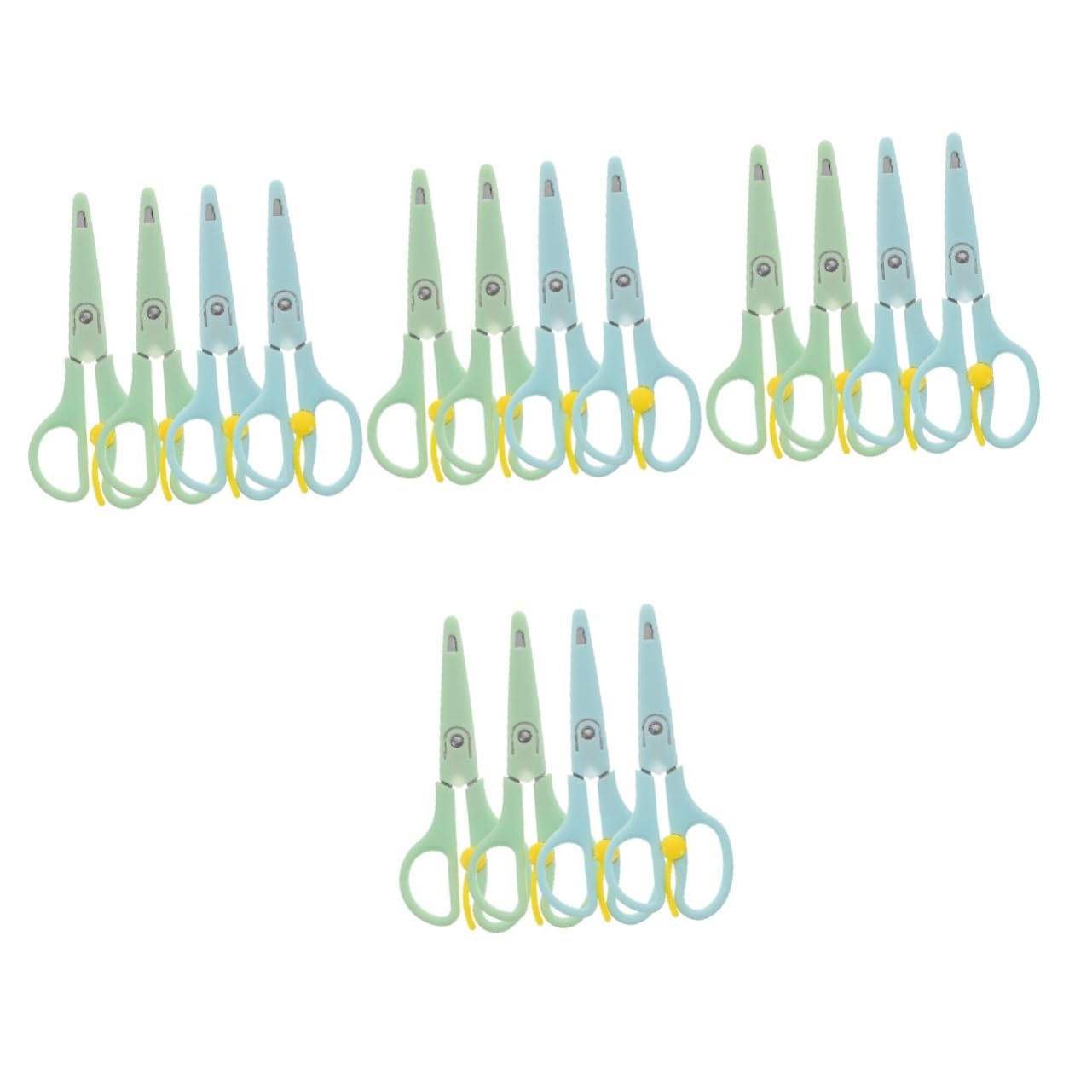 Angoily 16 Pezzi Forbicine Sicure per Forbici in Acciaio Inossidabile con Punta Smussata per Scuola Scrapbook e Design Ergonomico Antiscivolo Piccole e Leggere per Adulti