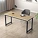 Tribesigns Computer Desk, Large Office Desk Computer Table Study Writing Desk for Home Office, Walnut + Black Leg, 63 X 23.6 inch