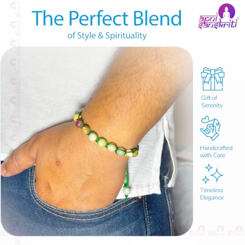 Image of Apnisanskriti Premium Lab Certified Round Crystal Gem Stone Beads Bracelet (8mm, AAA Quality, Free Size)