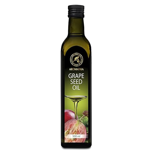 Traubenkernöl 500ml - Speiseöl zum Verzehr - Glasflasche - Vegan - Traubenkern Öl für Pfannengerichte Saucen & Marinaden, Hoch Erhitzbar - Italienisches - Speiseöl zum Braten, Kochen, Grillen