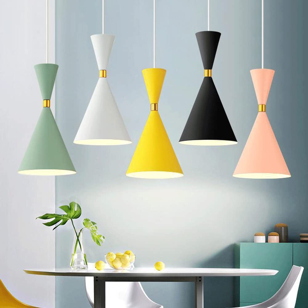 RCIDOS Luces Colgantes Modernas Industriales Pantalla Luz Techo Romántica Metal Lámpara Colgante Metal Estilo Nórdico Lámpara Suspensión para Decoración De Isla De Cocina para Cocina, Dormitorio,.