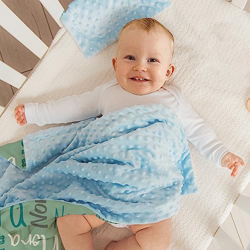 Image of Custom Baby Blanket - Personalized Names Design - Soft Plush Blanket with Double Layer Dotted Backing for Boys Girls Color22(30x40 inches)