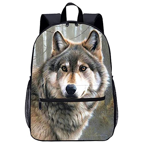 Sac à dos imprimé en 3D loup grand volume contre la fatigue dorsale