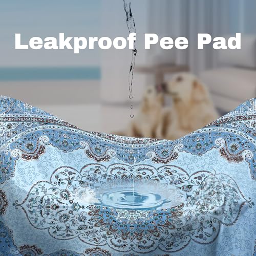 Image of PatiencET Washable Pee Pads for Dogs Cat Litter Mat 72'' x 72 inch Super Absorbent Leakproof Reusable Puppy Pads 1 Pcs Puppy Training Pad with Non-Slip Bottom for Potty Whelping Playpen Crate Green