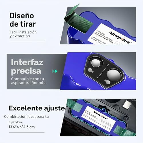 Miniatura 6 de Morpilot 5500mah 14,4v Ni-Mh Xlife Batería Para Irobot Roomba 500 600 700 Serie 800 Y R3, Scooba 4500 Robot Aspirador