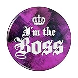 I'm The Boss with Crown Pinback Button Pin Badge - 3