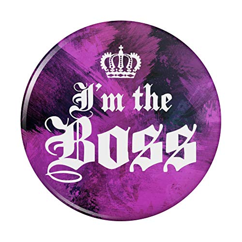 I'm The Boss with Crown Pinback Button Pin Badge - 3