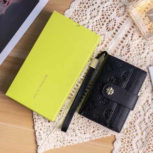Image of XINNSTAR Small Wallet for Women RFID Blocking Leather Trifold Compact Card Wallets Ladies Wristlet Purse with Zipper Coin Pocket ID Window
