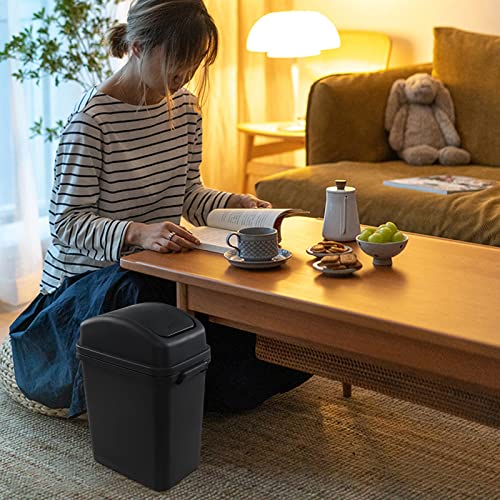 Caneca de Basura Pequeña 2 Galones Negra con Tapa Basculante miniatura 5