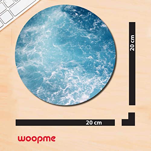 woopme® Blue Ocean Nature Sea Scenery Theme Printed Mouse Pad for Office Gaming Professional Computer Laptops PC Round Shaped Rubber Base Mouse Mat... - Image 3