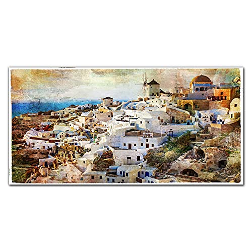 Tableau en verre trempé 100x50 cm panoramique City Sea Bayscape