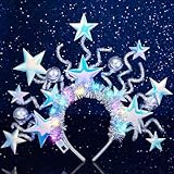 DRESBE Light Up Star Headband LED Headbands Glow Party Hair Accessories for Women (Blue)