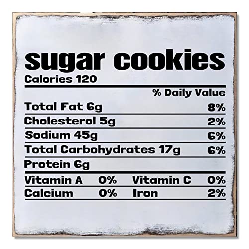 Plaque en bois Sugar Cookies de 40,6 cm avec cordes de suspension rustiques