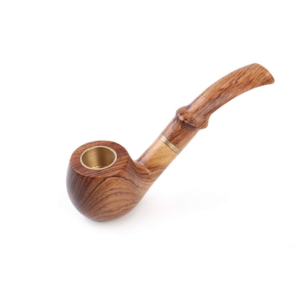 Buy ZXvbyuff Pipe Wood Pipe Vintage Wood Handmade Pipe Men's Big Leaf