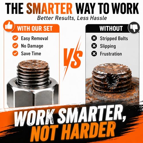 Image of 33 PCS Bolt Extractor Set, 3 /8 inch & 1 /4 inch Drive Impact Bolt & Lug Nut Remover | Easy Out Bolt Extractor Kit, Screw Extractor Kit, Bolt Remover For Broken, Damaged, Frozen, Stripped Bolts,Studs and Nuts