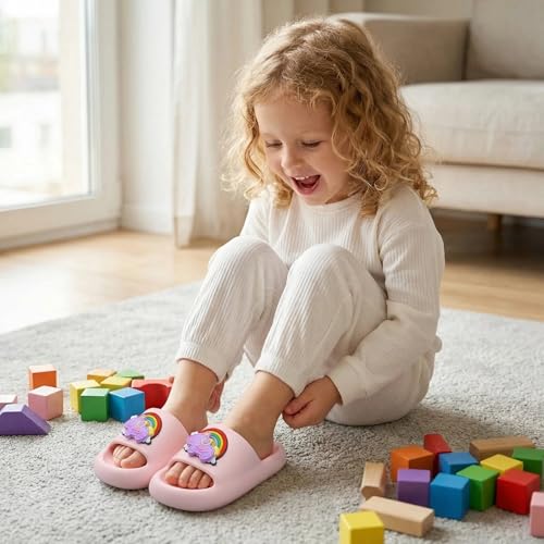 Image of Kids Cloud Slides Boys Girls Slides Non-slip Summer Beach Pool Shoes EVA Girls Everday Slip on Slide Sandals Garden Slippers Bathroom Shower Shoes