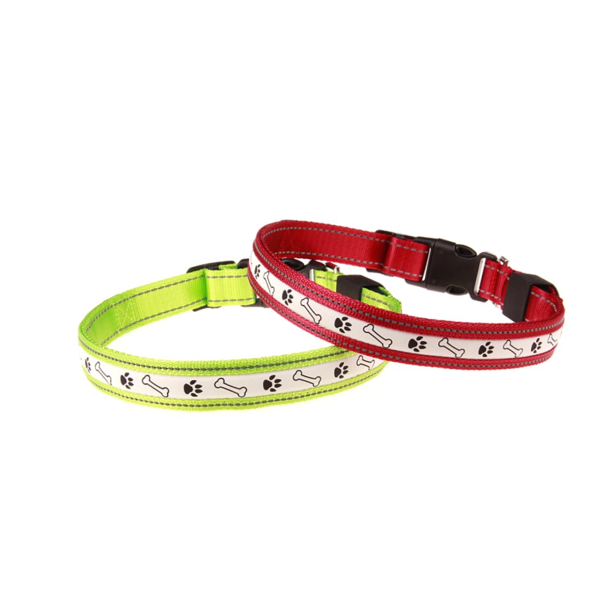 Kisangel 3stücke -hundehalsband Mit Aufladbarem Licht Verstellbar Und Hochsichtbar Für Nächtliche Grünes Design Sicher Für Ihr Haustier