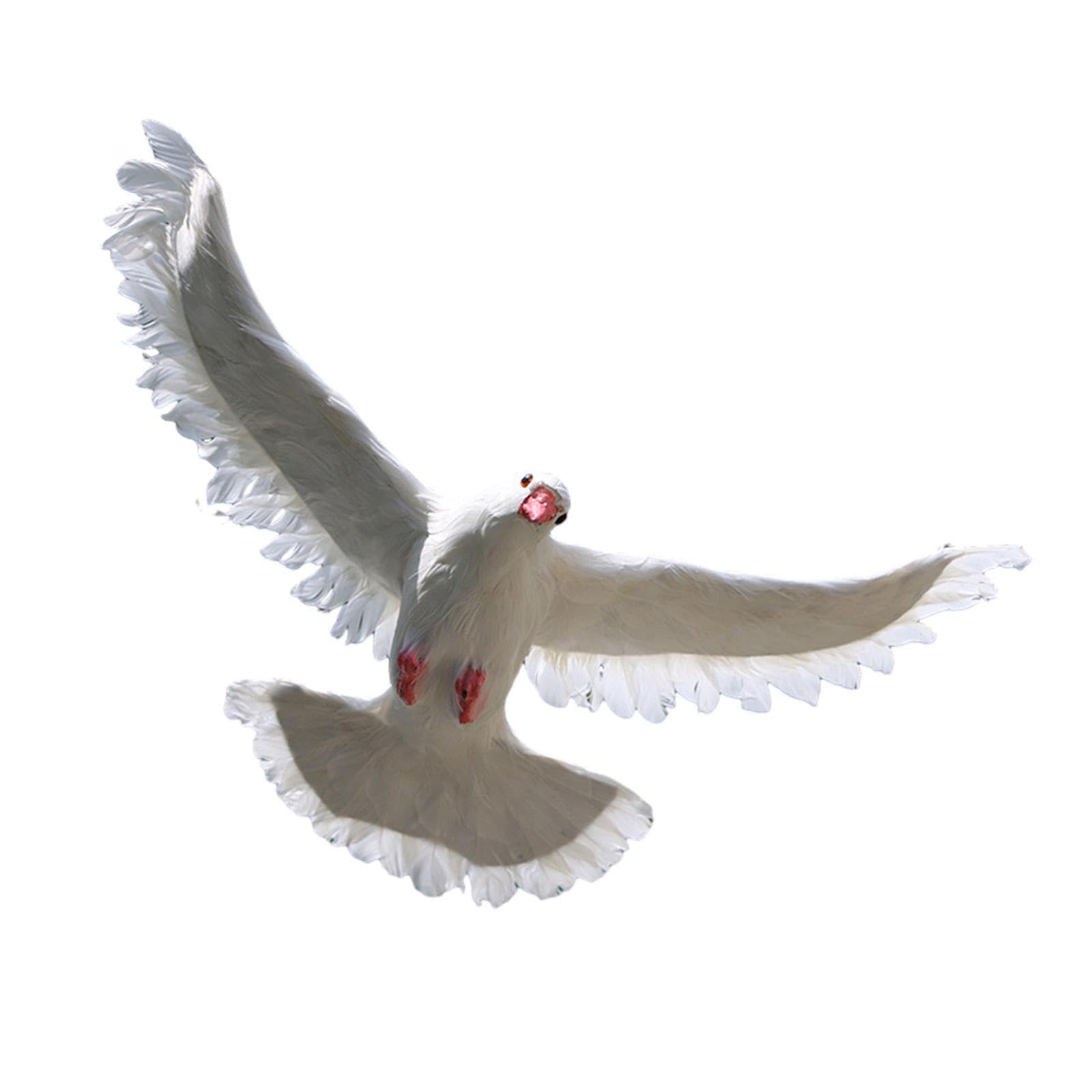Quxvuis Fly White Realistic Simulation Figurines Garden Sculpture Captivating For Special Occasions Vivid And Realistic Simulation Pigeons Statue Garden Sculpture Doved,
