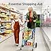 Pipishell Shopping Cart with Dual Swivel Wheels for Groceries, Compact Folding Portable Cart Saves Space, with Adjustable Handle Height, Lightweight Easy to Move Holds up to 70L/Max 66Ibs, PITUC1