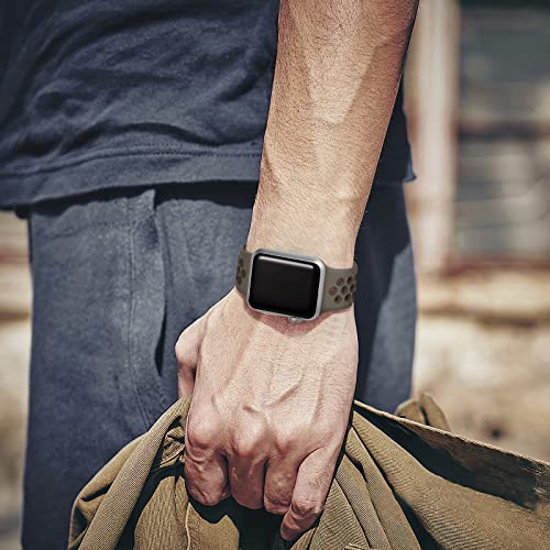 Image of Lerobo Sport Band Compatible with Apple Watch Band Ultra 49mm 45mm 44mm 42mm 41mm 40mm 38mm for Men Women,Soft Silicone Breathable Strap Sport Band for iWatch Ultra 2 SE Series 9 8 7 6 5 4 3 2 1