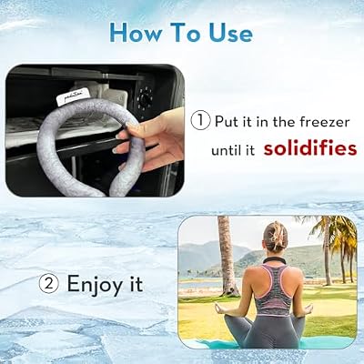 2PCS Neck CoolingTube, Reusable Ice Coolers Wearable Body CoolingProducts, Neck Coolers for HotWeather (Black*2)