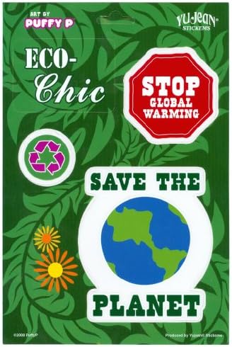 Puffy P - Stop Global Warming and Save The Planet - Multi Pak of 4 Stickers / Decals