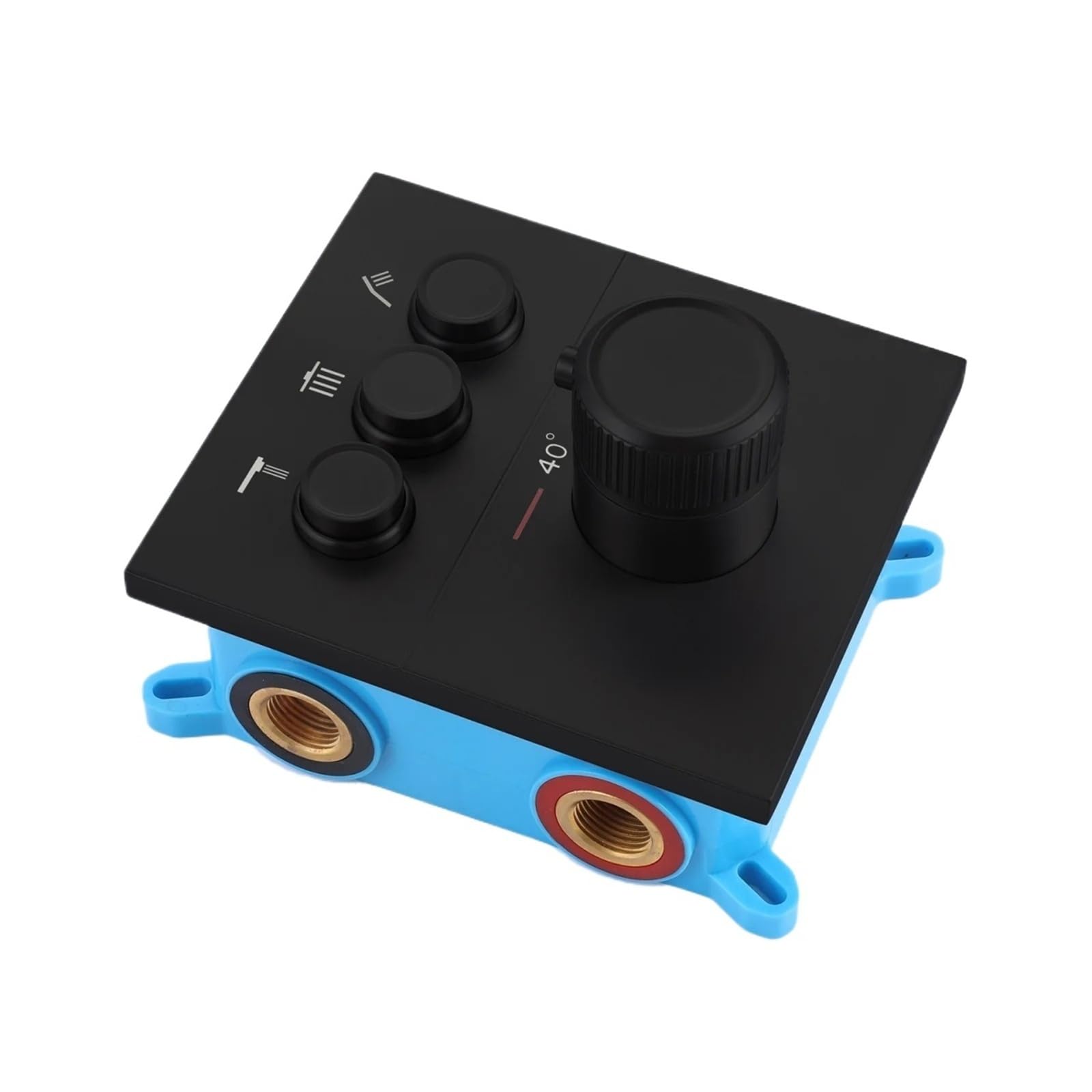 Iddcmwnb Blue Three-Function Shower Mixing Valve Wall Embedded Black Thermostatic Switch Button Control(Blue)
