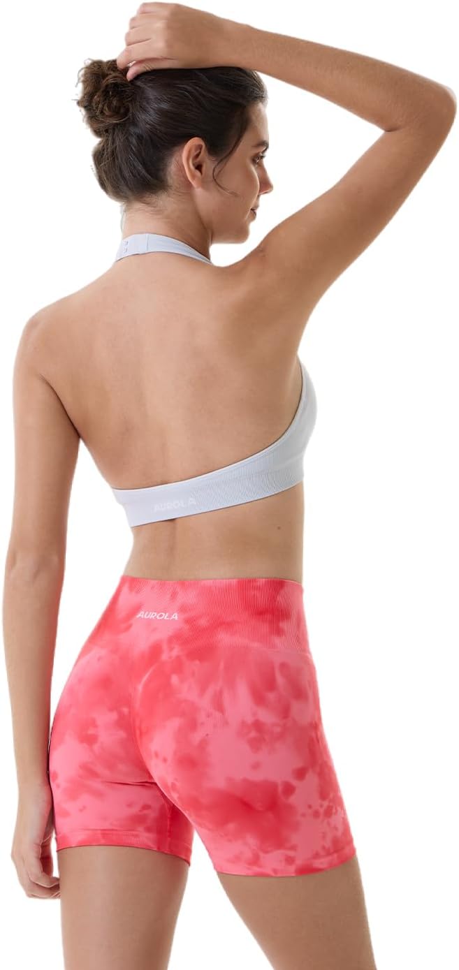 AUROLA Dream Tie Dye Workout Shorts for Women Seamless Scrunch Soft Active Shorts