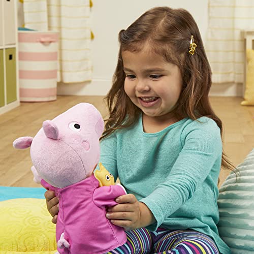 Peppa Pig Peppa Berceuse Peluche chantante avec Ourson, 3 chansons, 3 Phrases, à partir de 3 Ans, Multicolore