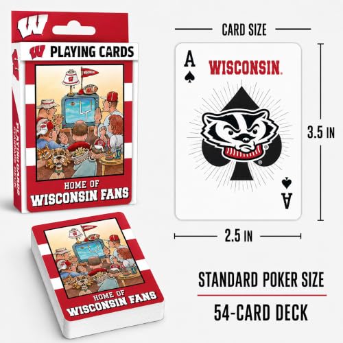 Image of Masterpieces Kid Playing Cards - Officially Licensed NCAA Wisconsin Badgers Deck