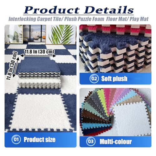 Alfombrillas de espuma entrelazadas de 12 x 12, azulejos duraderos para oficina y sala de estar 4