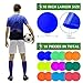 PIKZH Poly Spot Markers 10 inch 18 Pcs Non-Slip Rubber Agility Training Markers Floor Dots Flat Field Cones for Football, Soccer, Basketball, School Exercise Drills, Dance Practice 9 Colors