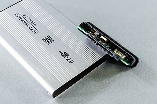 Caja externa SATA 2.5 pulgadas USB 2.0 aluminio plateada miniatura 5