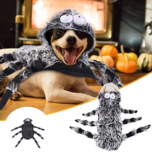 Halloween Dogs Cats Spider Costume Furry Simulation Spider Pets Outfits Pet Cosplay Dress Up Costume Halloween Pets Accessories Decoration For Puppy Dogs Cats #TOP4