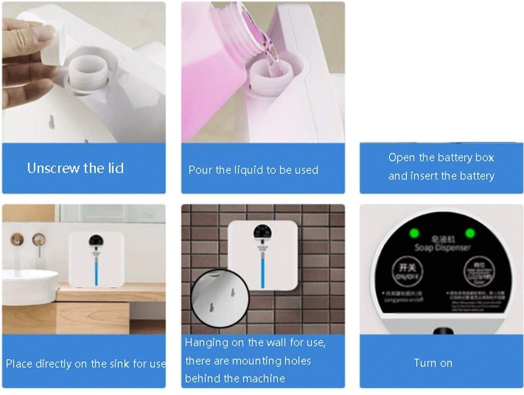 Dispensador Jabon Dispensador Automático De Jabón Con Sensor, Dispensador De Ducha Montado En La Pared O En La Encimera, Escuela/hotel/baño De Hotel/hogar Alimentado Por Batería Dosificador Jabon Baño