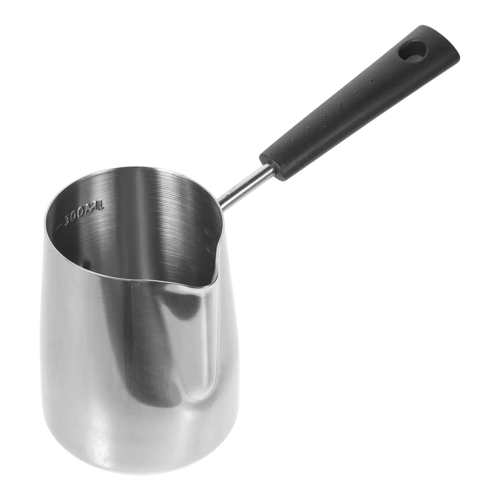 Jarra de leche acero inoxidable 350ml, for máquina café expreso, taza for hacer espuma, con, boquilla puntiaguda, mango ergonómico, 1 ud