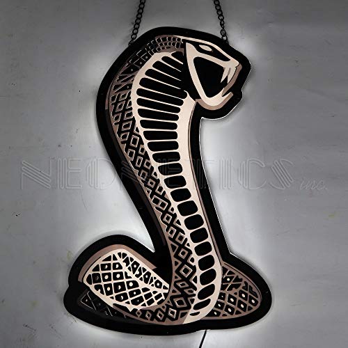 Shelby Cobra Snake Logo Slim LED Wall Sign