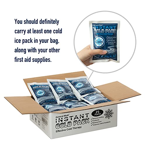 General Medi Instant Ice Cold Pack (4”x 5.5”) – 25 Packs Disposable Cold Therapy Ice Packs for Pain Relief, Swelling, Inflammation, Sprains, Toothache – for Athletes & Outdoor Activities - Thumbnail 3