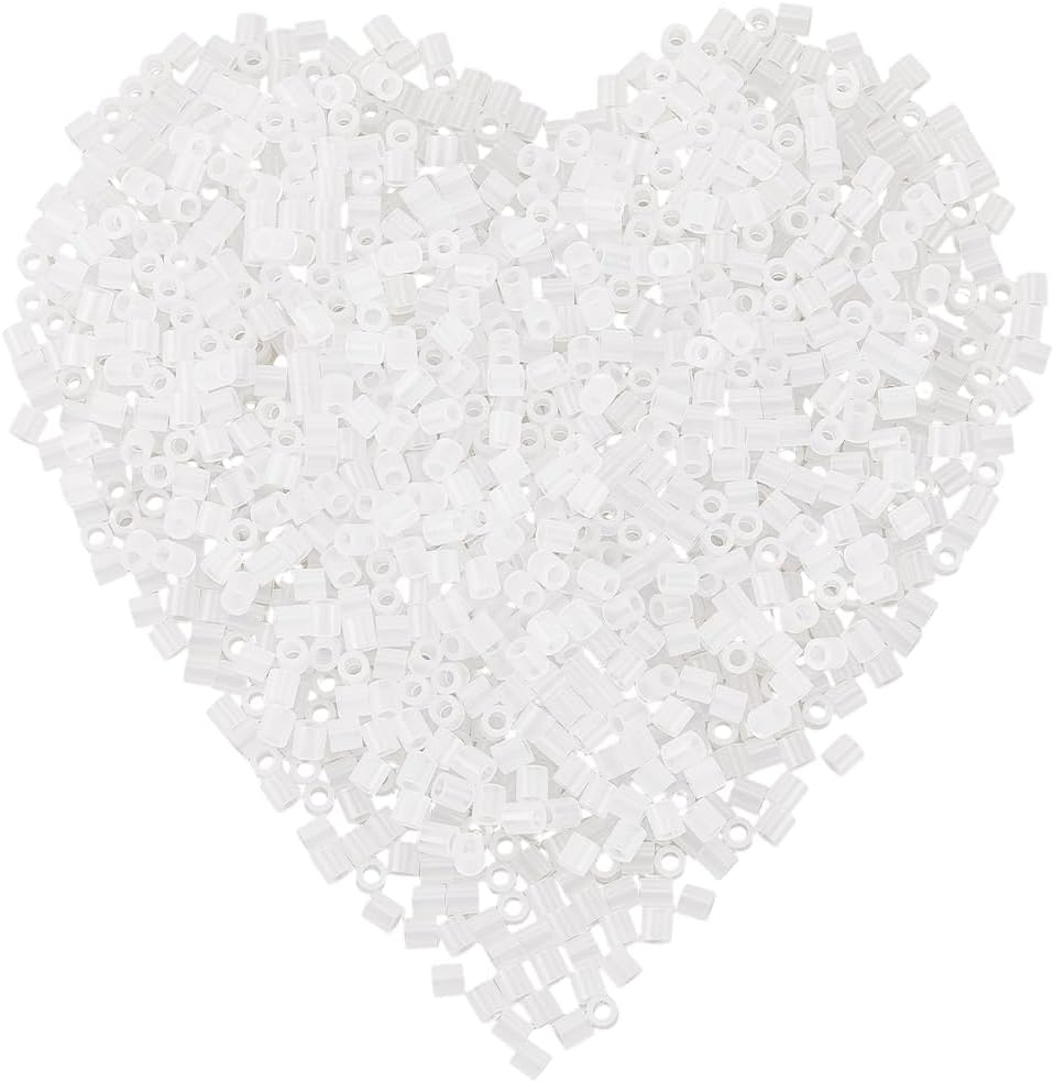 1 Box 2000 Pieces 5mm Melting Beads Clear Fuse Beads Bulk Storage Refills Compatible Hama Plastic Iron Tube Melty with 3mm Hole Replenish Accessories for Crafting DIY Holiday Decor Adults