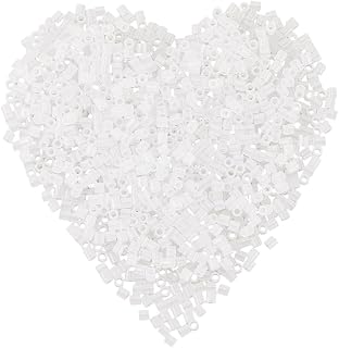 1 Box 2000 Pieces 5mm Melting Beads Clear Fuse Beads Bulk Storage Refills Compatible Hama Plastic Iron Tube Melty with 3mm Hole Replenish Accessories for Crafting DIY Holiday Decor Adults