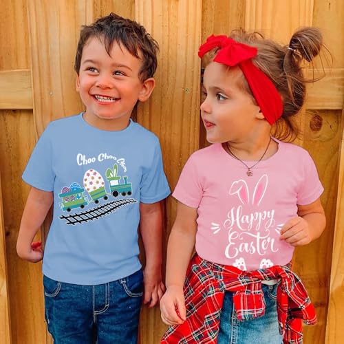 Image of DDSOL Toddler Easter Day Clothing Sets Bunny Easter Egg Monster Truck Kids Causal Outfit Sets 2 Pieces 2-7 Year
