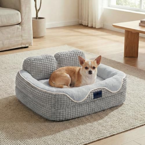 Veehoo Square Small Dog Bed, Orthopedic Dog Bed Washable Couch Sofa, 24'