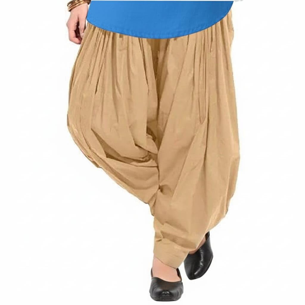 bhawani gift creations Gift Creations Cotton Patiala Salwar, Beige, Traditional Indian Style, Comfortable Fit, Women's Bottoms-picture-36