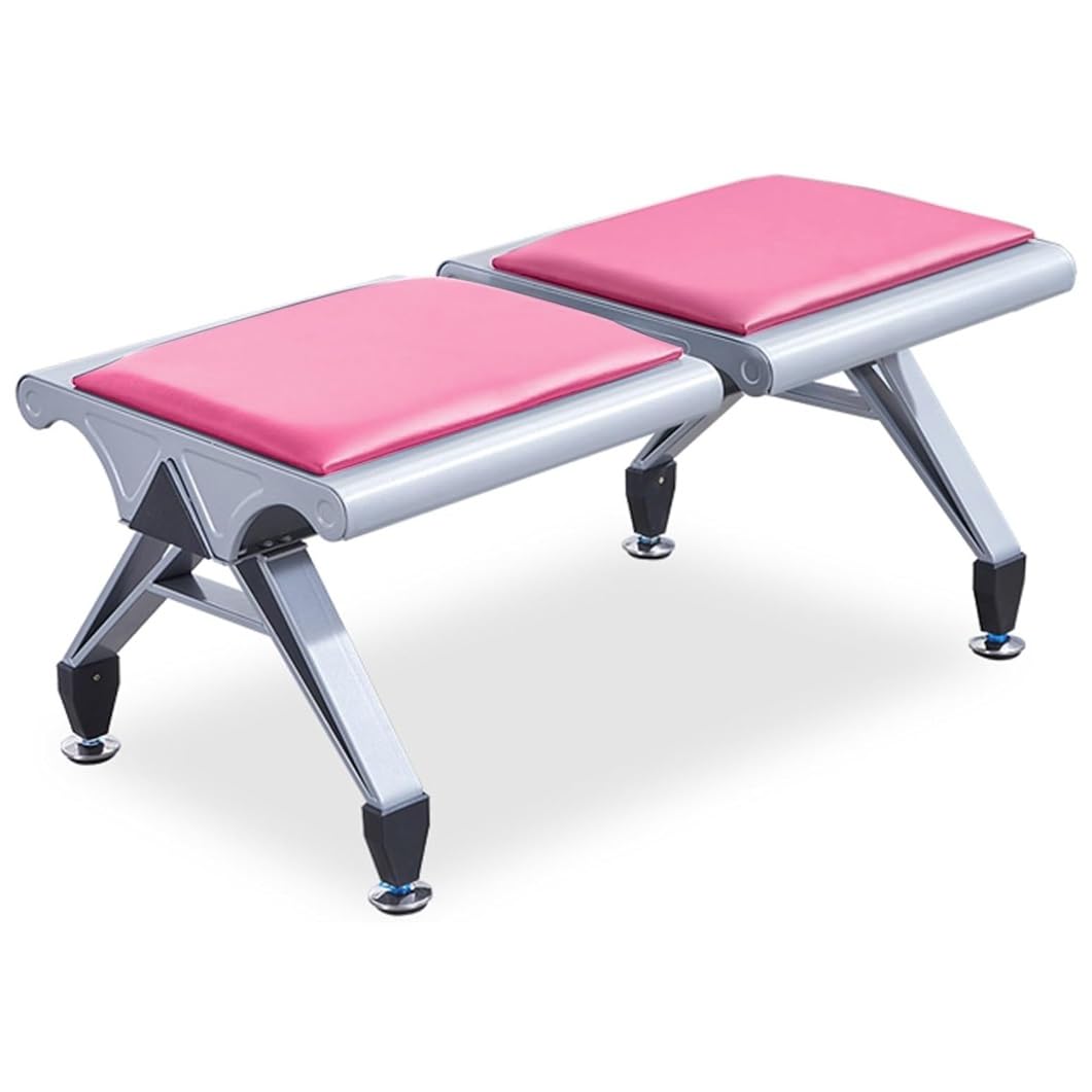 Sillas para Sala de Espera - Banco de Cuero sintético para Oficina, recepción, Banco, Hospital, Escuela - Diseño de 2 plazas, sin Brazos, Asiento cómodo para visitantes (Rosa)