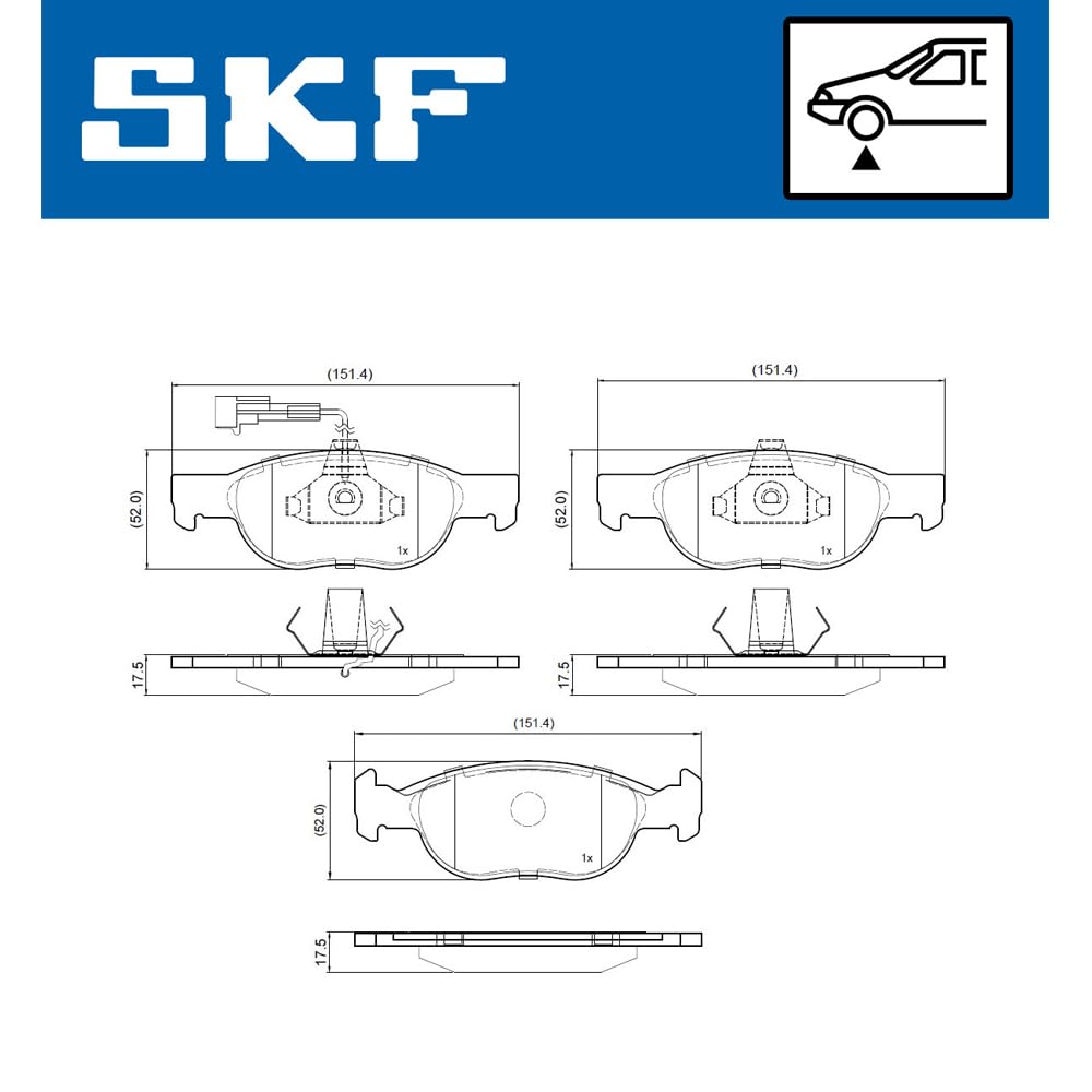 SKF Bremsbelagsatz, Scheibenbremse VKBP80776E