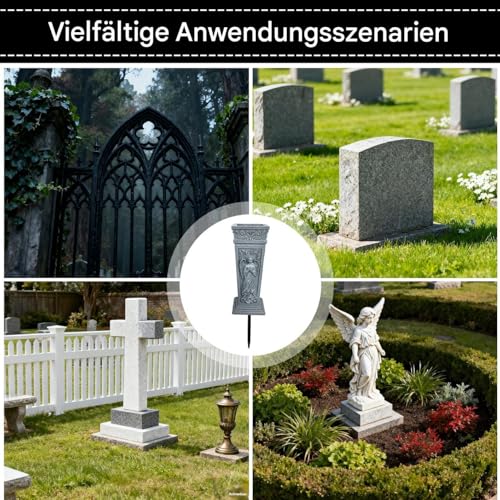 Vase funéraire cimetière抗风防冻 support fleurs pour mausolée et tombe - 5