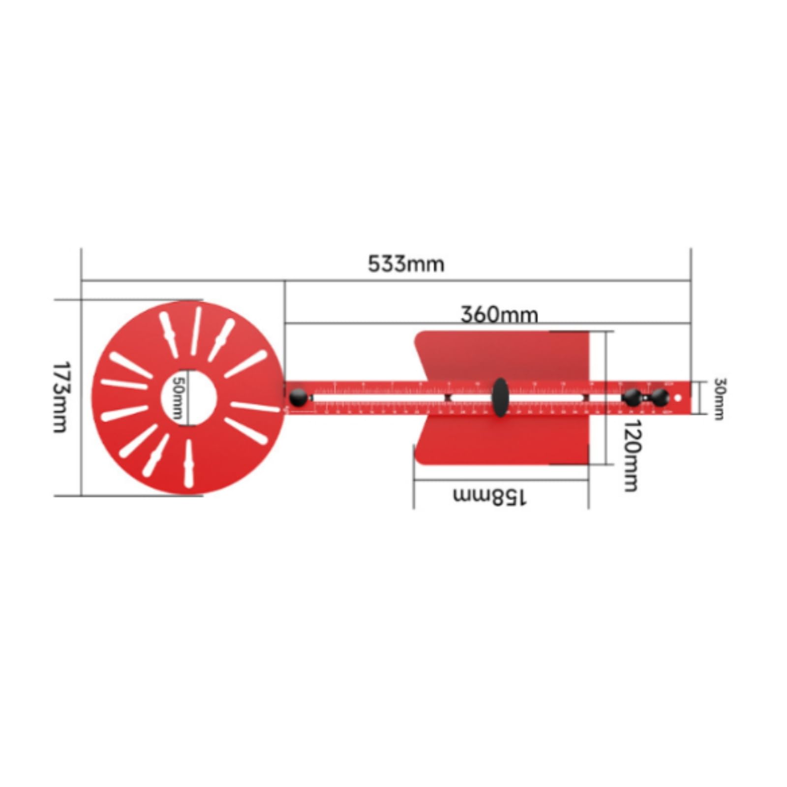 Fresatrice per Legno con Base in Alluminio E Piastra da 5 Mm per Taglio Dritto E Scanalature con Guida Regolabile per Falegnameria Adatta per Uso Professionale E Fai da Te