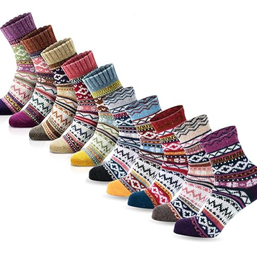 MORECOO Women's Winter Socks - 10 Pairs, Warm Wool Thick Soft Socks for Christmas Gifts