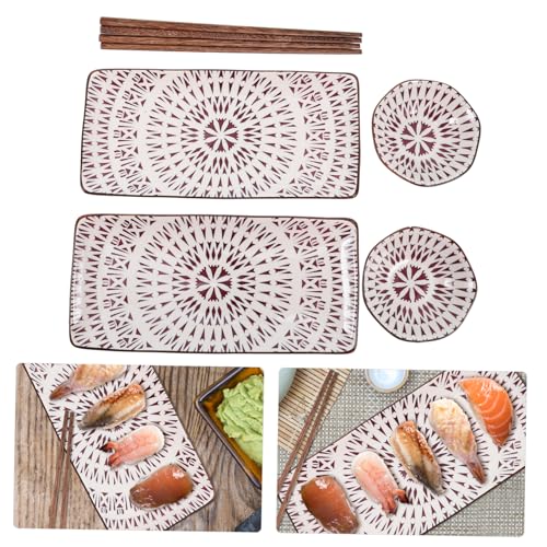 Set 2 platos cerámicos japoneses para sushi miniatura 5