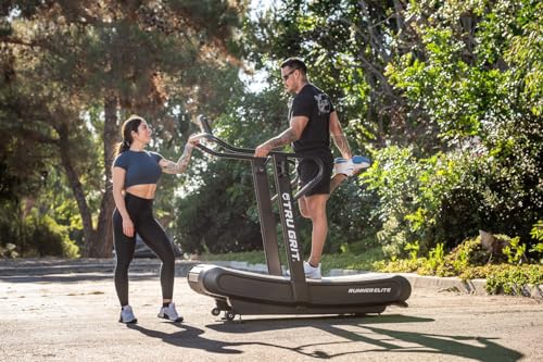 Image of Tru Grit Fitness Runner Manual Treadmill, Exercise Equipment, 6 Resistance Levels, LCD, for Runners and Fitness Enthusiasts - Black